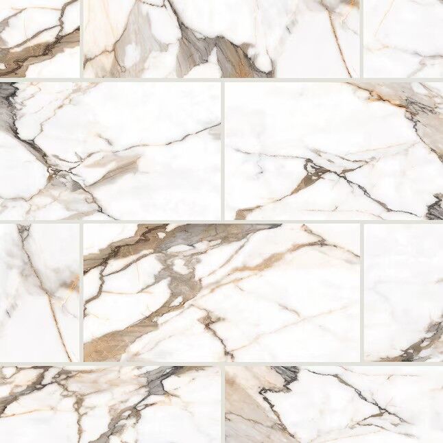 tile10 1 Origin 21 Calacatta Aurous Polished 24-in x 48-in Polished Porcelain Marble Look Floor and Wall Tile