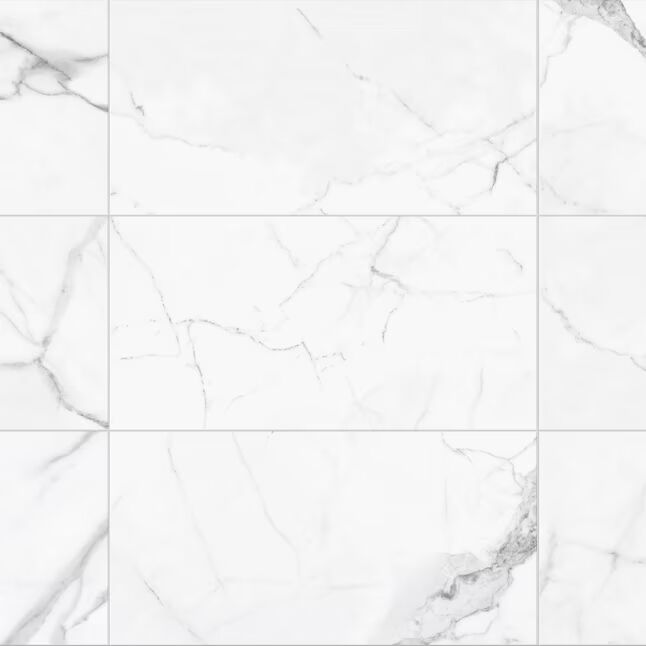 tile7 Satori Statuario 12-in x 24-in Polished Porcelain Marble Look Floor Tile