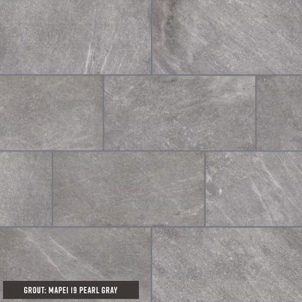 STAINMASTER Harbor Gray 12-in x 24-in Matte Porcelain Stone Look Floor and Wall Tile